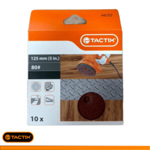 Juego 10 Discos de Lijado con Velcro de 125 MM (5 Pulg) 80#