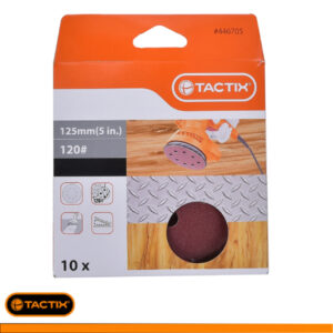 Juego 10 Discos de Lijado con Velcro de 125 MM (5 Pulg) 120#